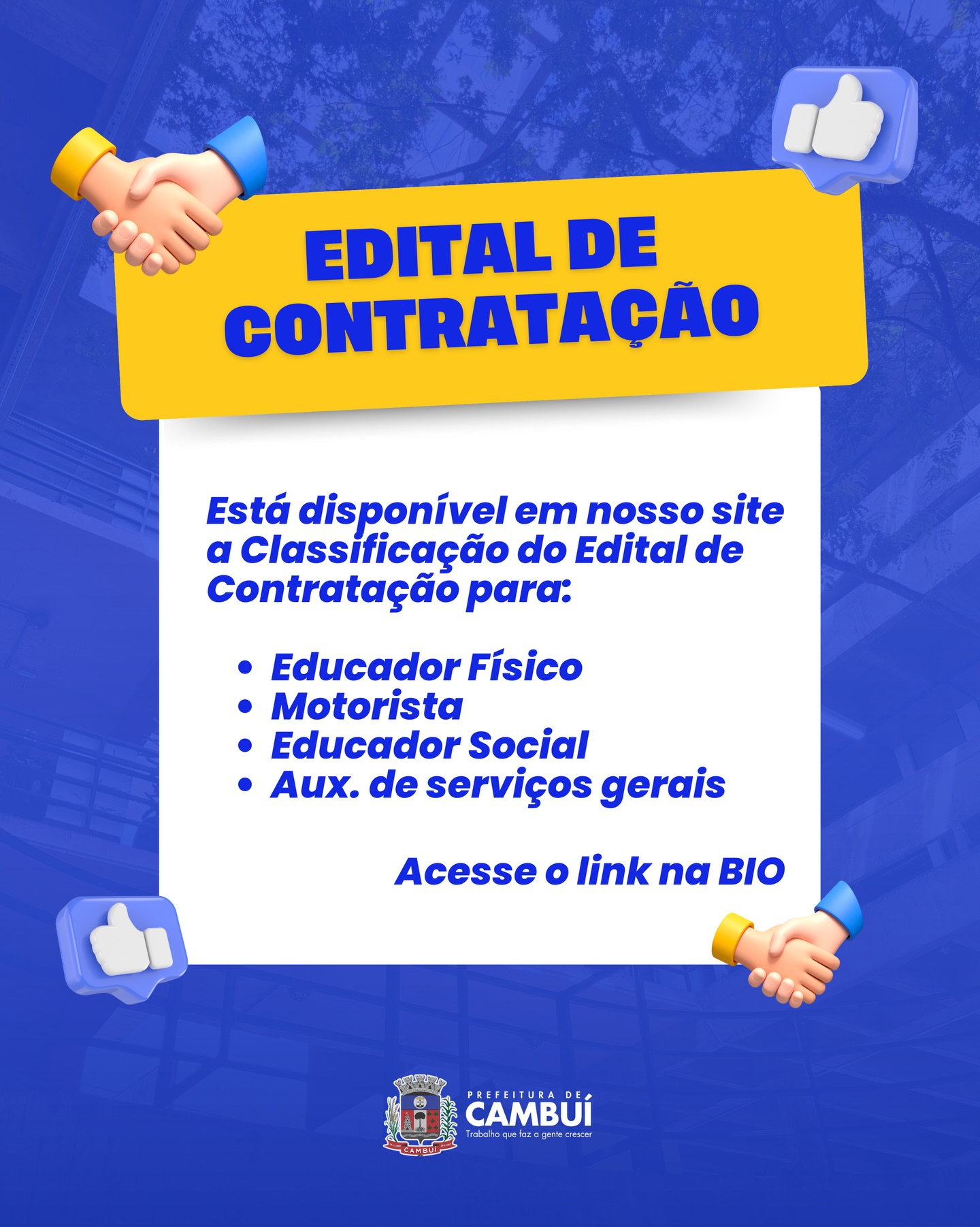 Post do instagram da Prefeitura de Mandirituba