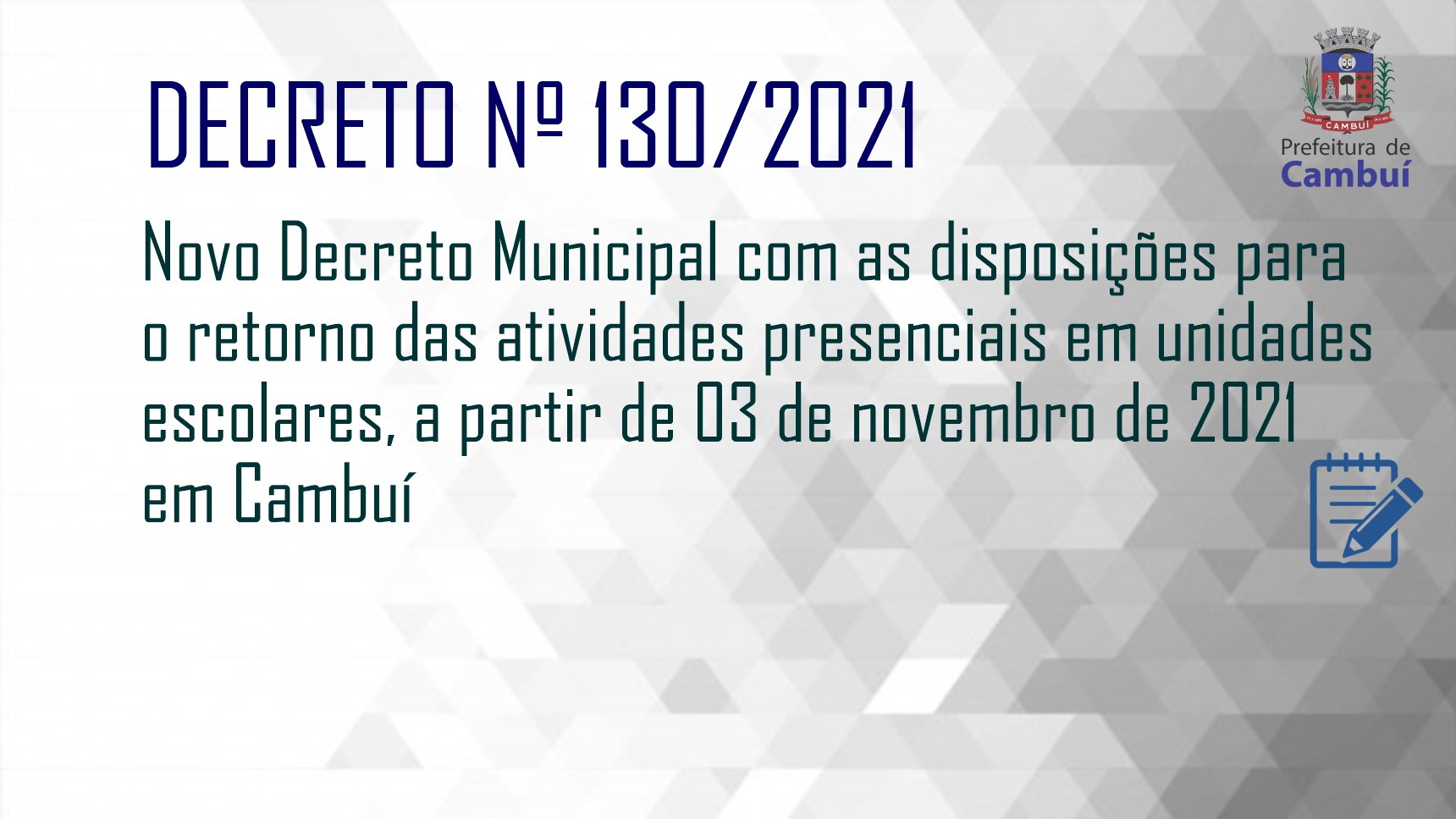 DECRETO 130 – SECRETARIA DE EDUCAÇÃO