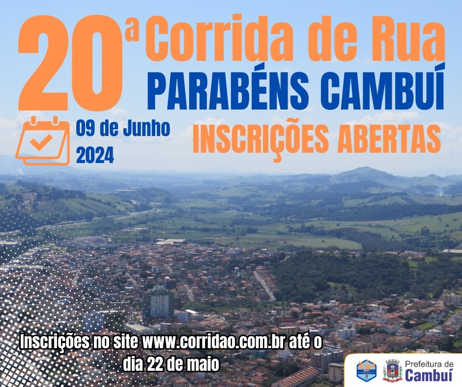 20ª Corrida de Rua Parabéns Cambuí – Inscrições abertas