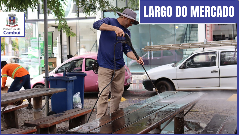 Prefeitura realiza limpeza do Largo do Mercado